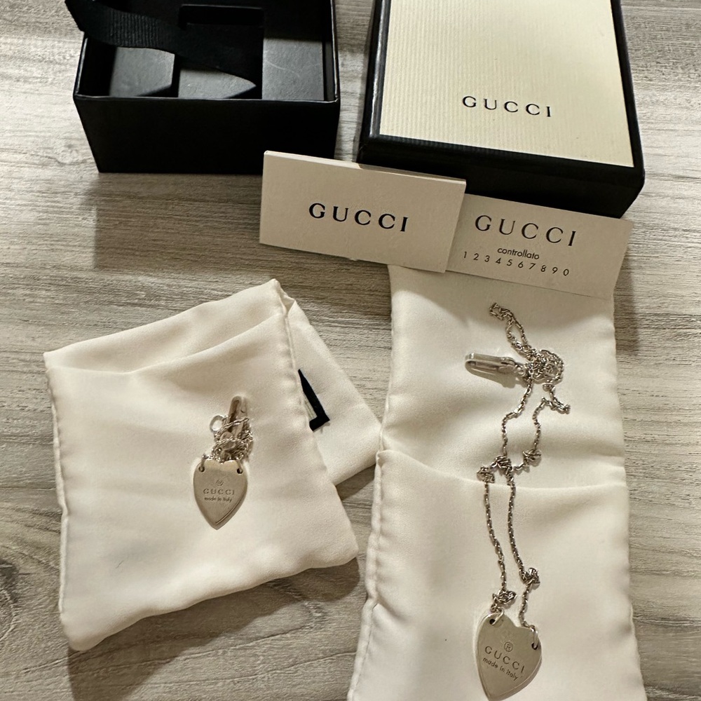 Gucci Silver Heat Necklace & Bracelet Set